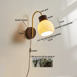 Ceramic Wood LED Wall Lights Modern Bedside Lamp for Home Decor