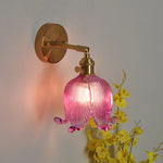 Afralia™ Loft Amber Glass LED Wall Light with Vintage Knob Switch