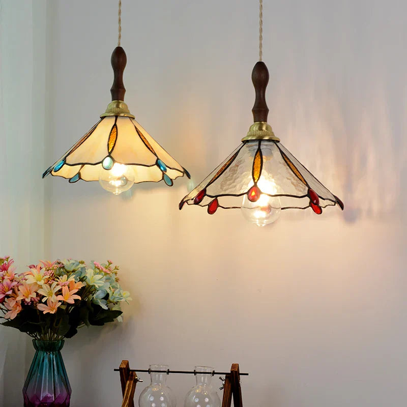 Pink Glass LED Pendant Lights Copper Modern Hanging Lamp Home Decor