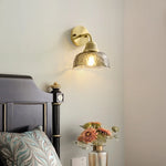 Copper Glass LED Wall Lamp Japanese Style Home Decor Fixture