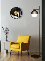 Black Glass Ball Floor Lamp: Minimalist Nordic Design for Living Room & Bedside Lighting