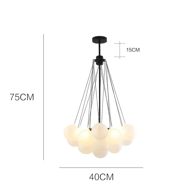 Scandinavian Bubble Glass Chandelier Pendant Light E27 Bulb