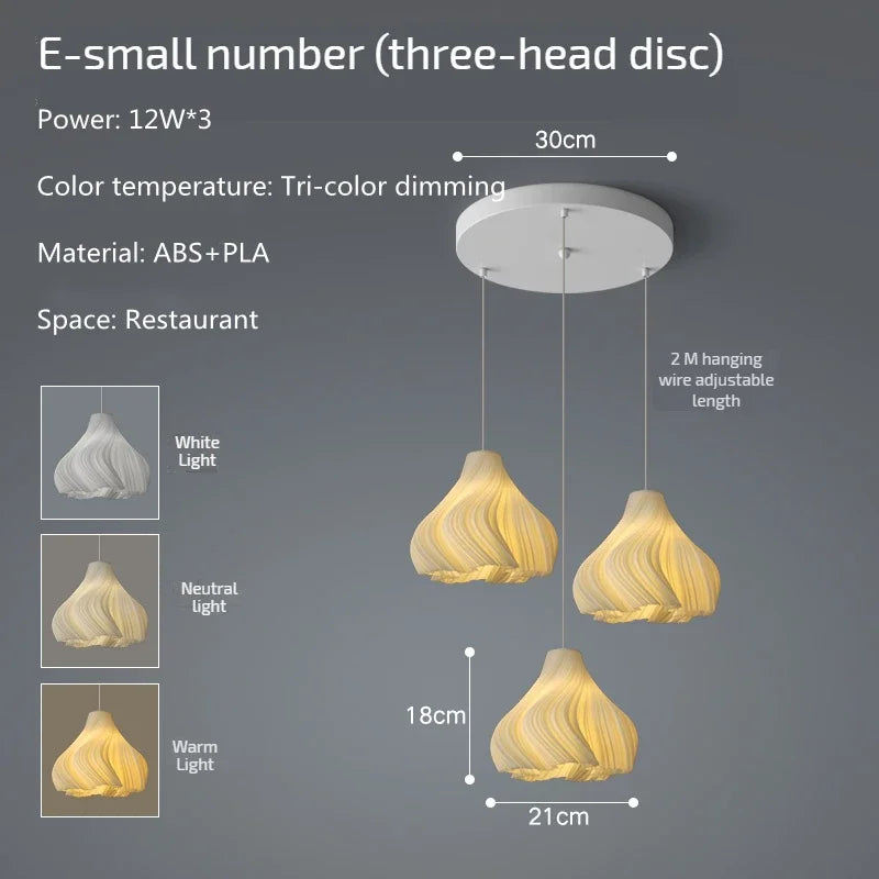 Modern 3D Printing Ceiling Chandelier for Home Dining Room Bedroom Decor