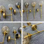 Golden Round Glass Wall Sconce: Modern Nordic Lighting Fixture for Home Decor