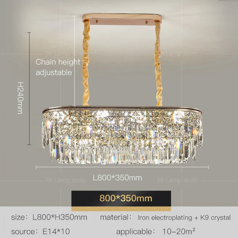 Crystal LED Chandelier for Living Room, Dining & Bedroom - High-end Luxury Lighting
