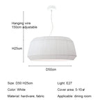 Pleated Fabric LED Pendant Lights - Minimalist Nordic Chandelier for Living Room