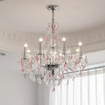 Blue Crystal Chandelier: Luxury E14 Pendant Lights for Living Room and Bedroom