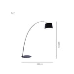 Modern Black Floor Lamp for Living Room & Bedroom Lighting