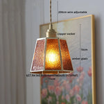 Glass Copper Pendant Light Modern LED Hanging Light for Home Decor