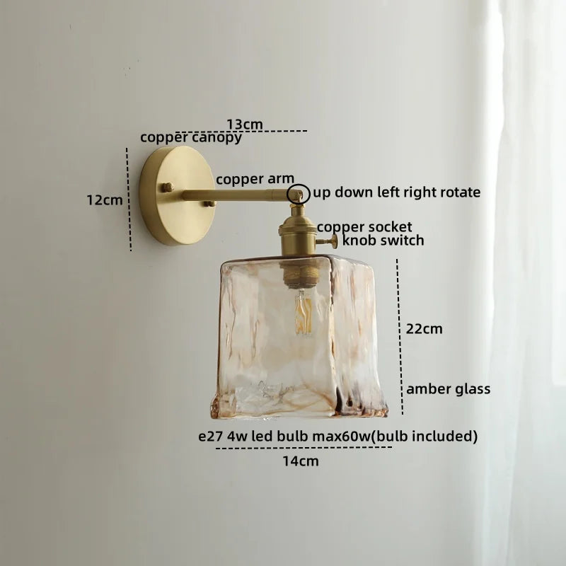 Ceramic Copper LED Wall Light with Pull Chain Switch for Modern Nordic Home Decor