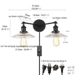 Black LED Wall Sconce 2-Head Lamp for Bedroom Bathroom Mirror