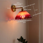 Japanese Style LED Glass Copper Wall Lamp Sconce for Restaurant, Bar, Bedroom, Bathroom