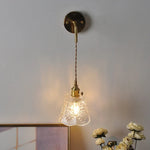 Glass Clear LED Wall Light Fixture, Modern Copper Wall Lamp
