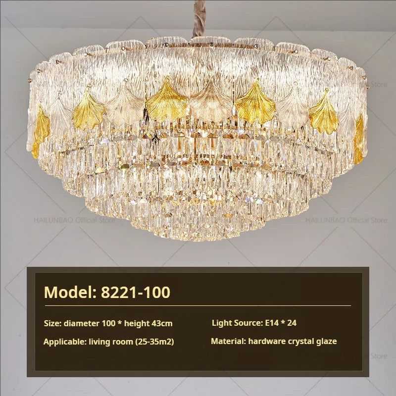 European Crystal Chandelier Light for Luxury Living Room, Dining Room, Hall and Villa