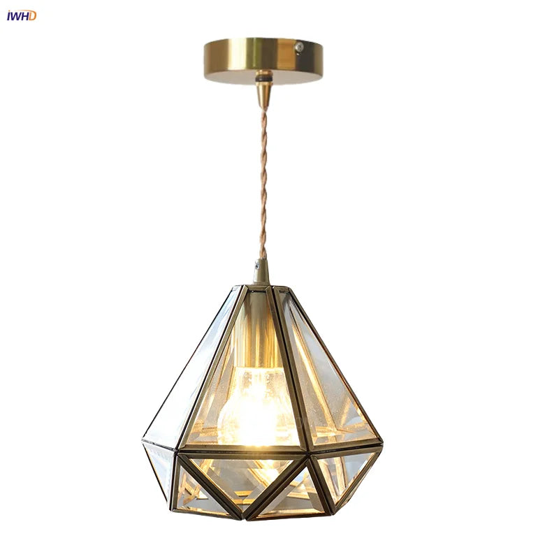 Glass LED Pendant Light Fixture Modern Nordic Hang Lamp for Dining Room