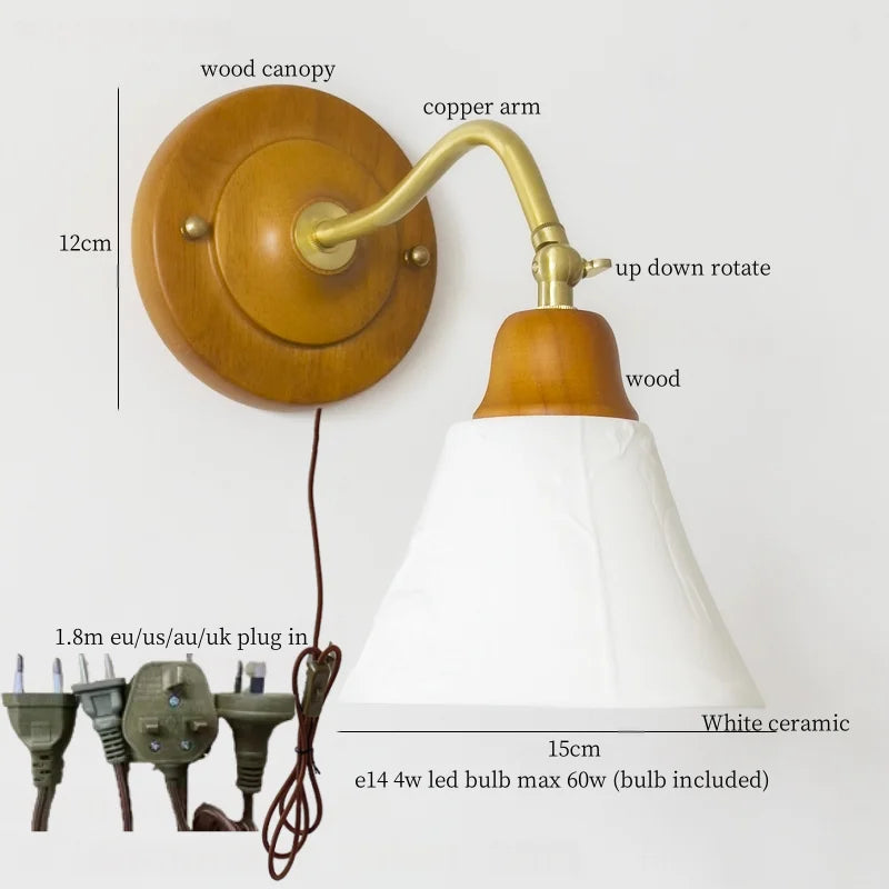 Afralia™ Cracked Glass LED Wall Lights - Vintage Copper Finish