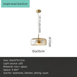 Amber Glass Chandelier Pendant Light for Living Room, Bedroom, Kitchen, and Bar