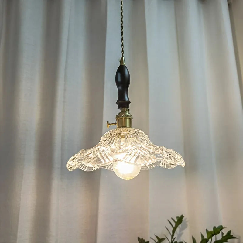 Modern Wood Handle LED Pendant Light for Dining Room, Balcony, Kitchen