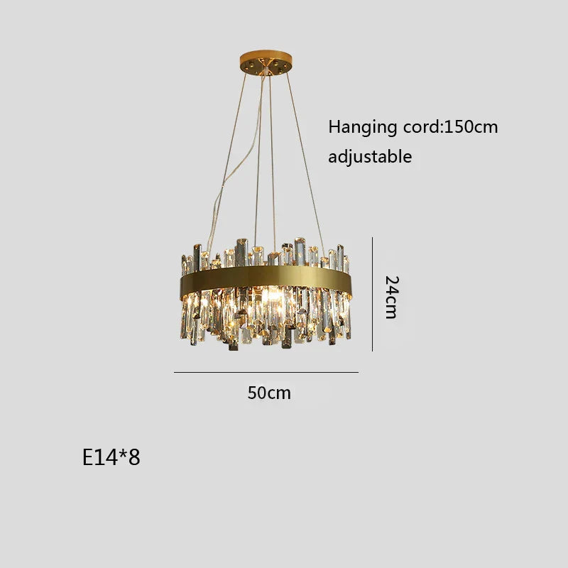 Crystal Ceiling Chandelier LED Hanging Lamps for Living Room Luxe Décor