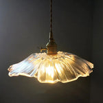 Clear Glass Nordic LED Pendant Light Fixture with Brass Knob Switch