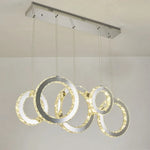 Afralia™ Crystal Circle LED Pendant Chandelier for Dining Room