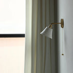 Nordic Ceramic LED Wall Light with Pull Chain Switch - Modern, Simple, Rotating