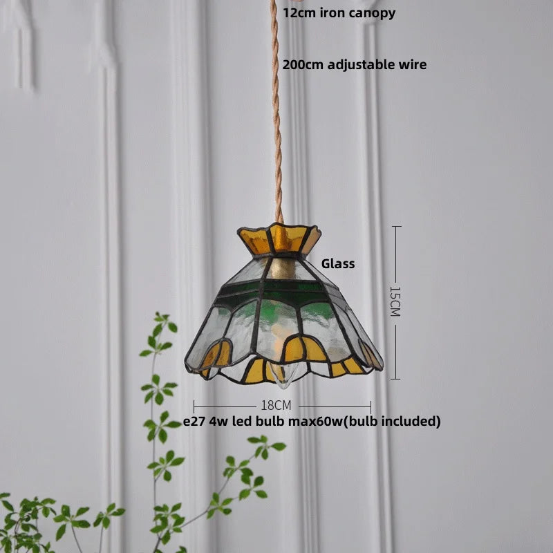 Flower Glass LED Pendant Light, Nordic Design, Adjustable Wire, Modern Living Room Decor