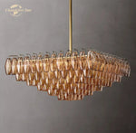 Chiara Glass LED Square Chandelier for Living Dining Room Lighting
