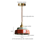 Afralia™ Cyan Ceramic LED Pendant Light for Loft Cafe Bar Decor