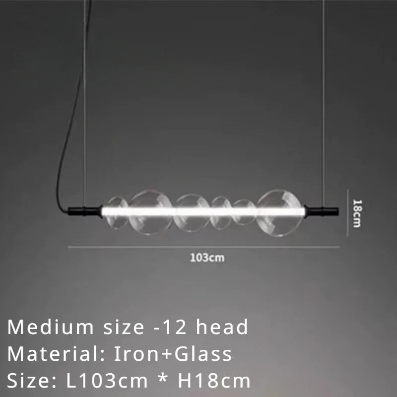 Modern Glass LED Pendant Light for Living and Dining Room Bedroom Chandelier
