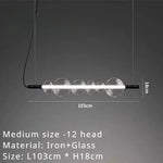 Modern Glass LED Pendant Light for Living and Dining Room Bedroom Chandelier