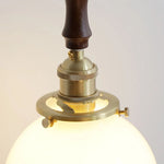 Glabe LED Pendant Lamp Walnut Wood Copper Modern Hanging Light Fixture