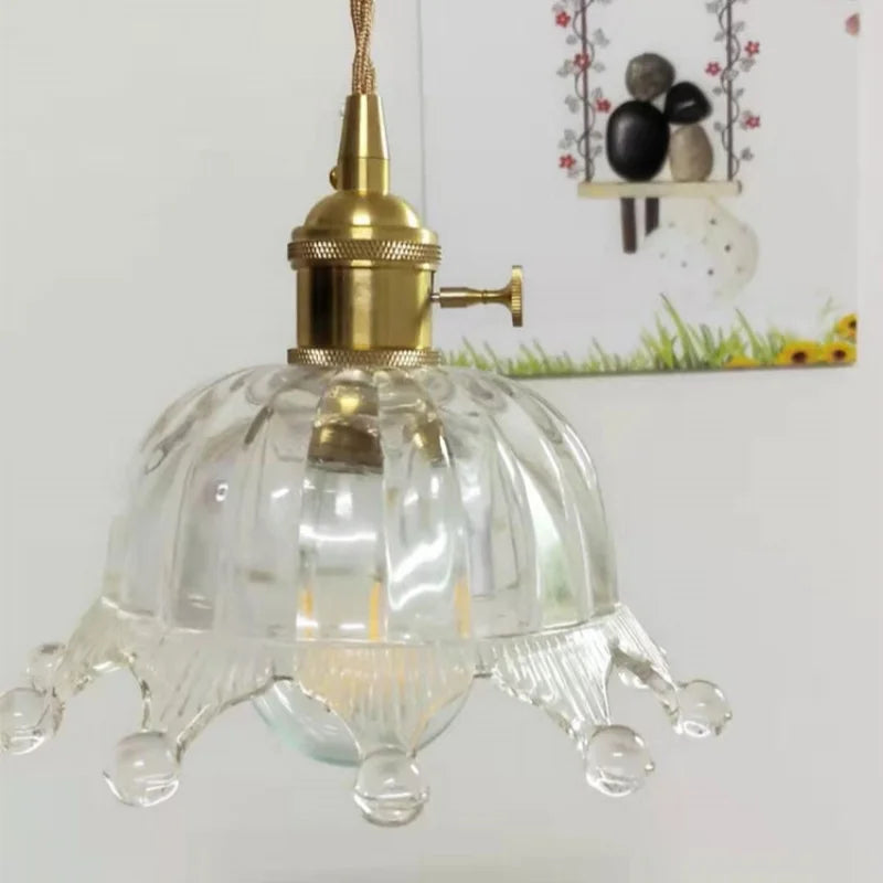 Copper Glass LED Pendant Light for Modern Home Decor - Hanging Lamp
