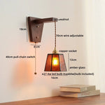 Glass Walnut LED Wall Lamps Modern Bathroom Mirror Light Fixtures