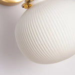 White Ceramic Ball LED Wall Lamp - Japanese Vintage Wall Sconce Lighting