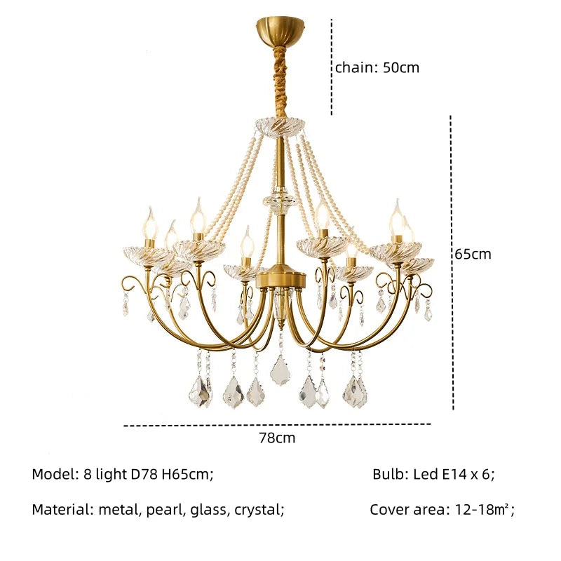 Crystal LED Chandelier Living Room Luxury Lighting E14 Pendant Lamparas