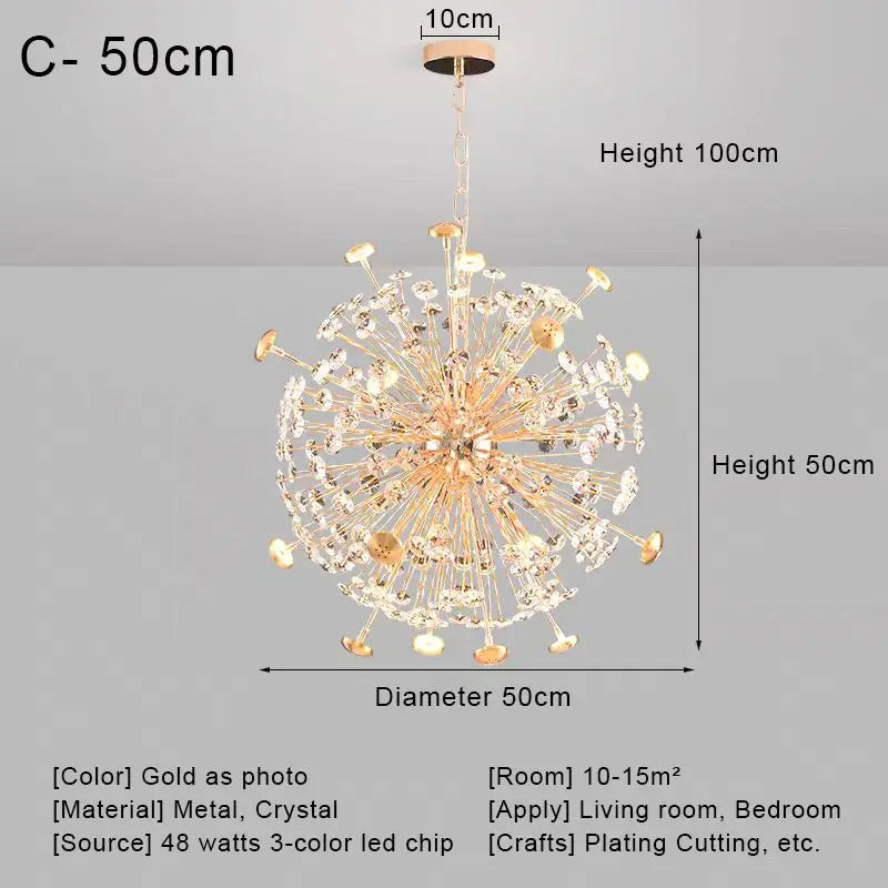 Crystal LED Ceiling Pendant Chandelier for Home Decoration and Lighting