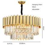 Gold Crystal LED Chandelier: Modern Luxe Lighting Fixture for Home Decor