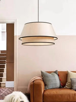 Tiered Drum Fabric Chandelier: Japanese Wabi Sabi Ceiling Light for Home Decor