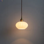 Copper White Glass LED Pendant Lamp for Modern Living Room Decor