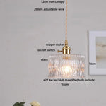 Afralia™ Vintage Green Glass Flower Knob Switch LED Pendant Lights, Copper Hanging Lamp