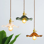 Afralia™ Brass Glass Lotus Leaf LED Pendant Lamp: Nordic Minimalism for Living, Dining, Bedroom
