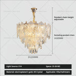 French Crystal Chandelier Cream Wind Lighting Elegant Luxury Lights
