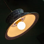 Vintage Ceramic LED Pendant Light with Adjustable Copper Socket & Knob Switch