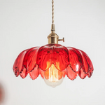 Afralia™ Brass Glass LED Pendant Lamp for Cafe Bar Restaurant Bedroom Loft