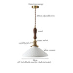Ceramic Wood LED Pendant Light Fixtures for Bar, Bedroom, Living Room