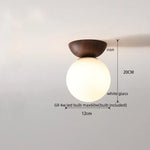 Walnut Glass LED Ceiling Lamp for Modern Living Room Art Decoration
