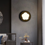 Afralia™ Wabi Sabi Black Travertine LED Wall Sconce for Home Living Lights