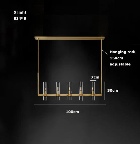 Modern Copper Glass Black Gold Round Chandelier LED Lighting Fixture