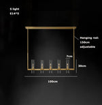 Modern Copper Glass Black Gold Round Chandelier LED Lighting Fixture